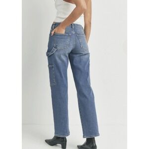 JBD High Waisted Straight Leg Cargo Medium Wash Size 31